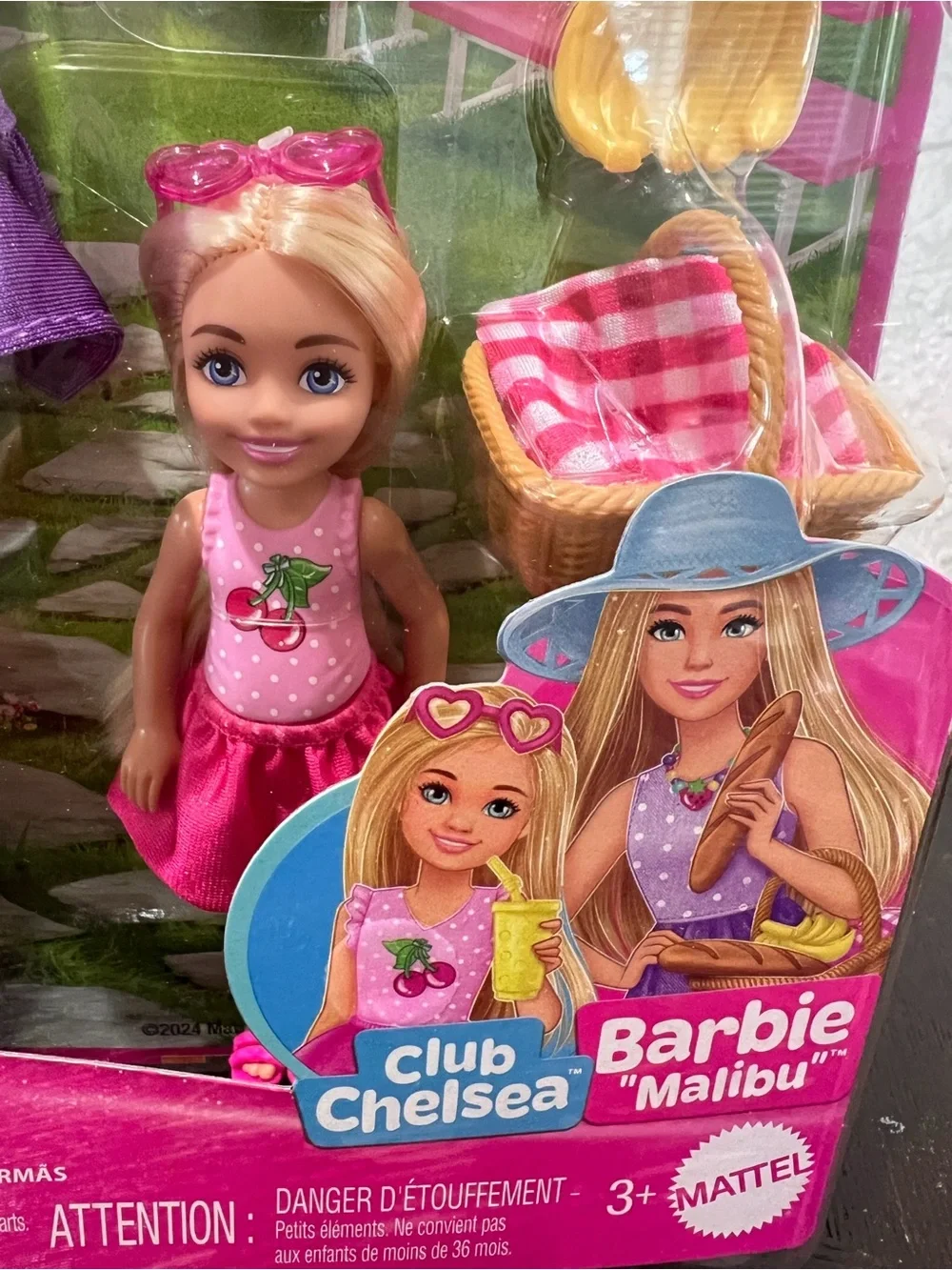 Barbie Club Chelsea Doll with Pink Outfit and Blue Sunhat